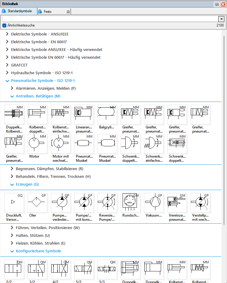 Auszug aus der Pneumatikbibliothek