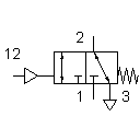 3/2-Wege-Pneumatikventil, in Ruhestellung gesperrt