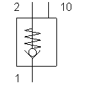 Rückschlagventil mit Feder, sperrbar