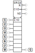 8-bit shift register, parallel-serial