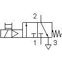 3/2-way solenoid valve, normally closed