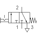 3/2-way valve with selection switch or striking button