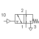3/2-way valve, pneumatically operated, normally open